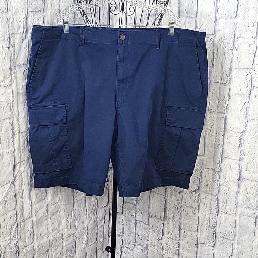 LANDS END Navy Blue Men's Cargo Shorts Size 48